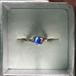 Cat’s Eye bead Sterling Silver Ring Sizes;4,5,6,&7